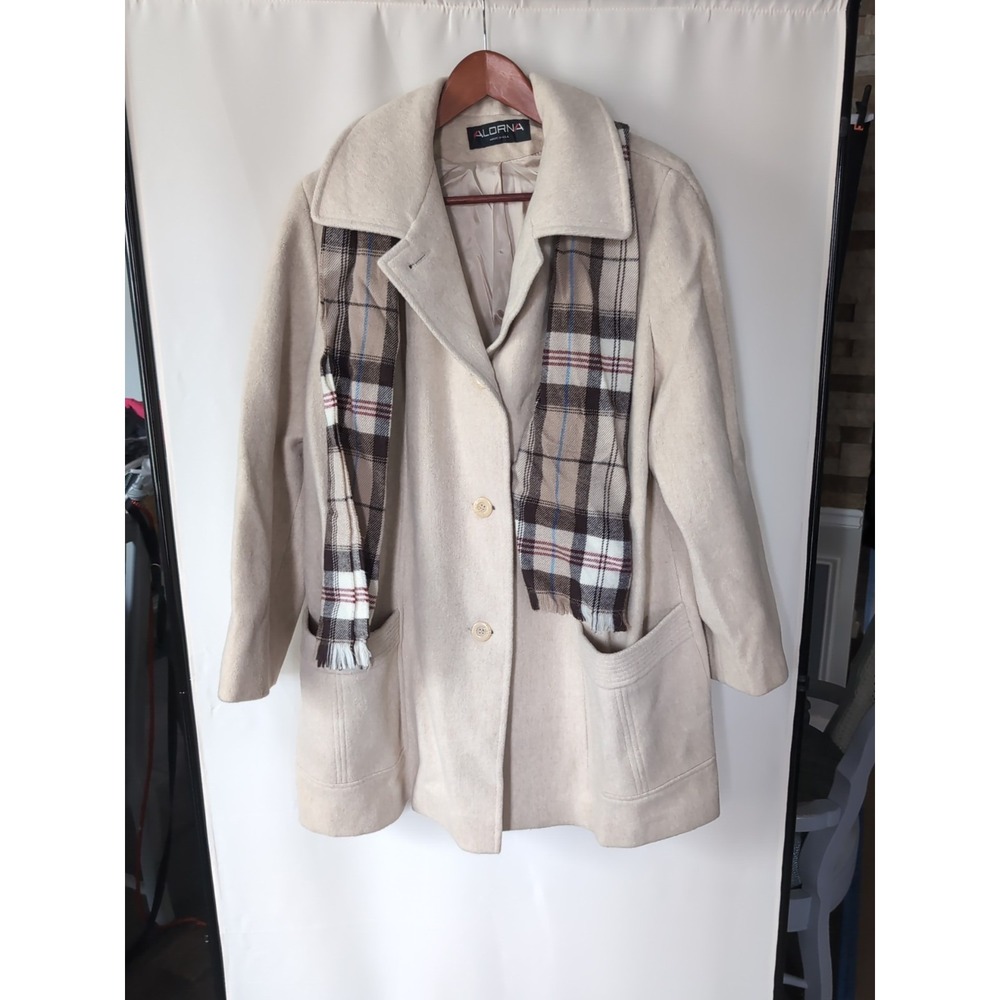 Vintage 70s ALORNA Wool Blend Coat Oatmeal USA Made‎